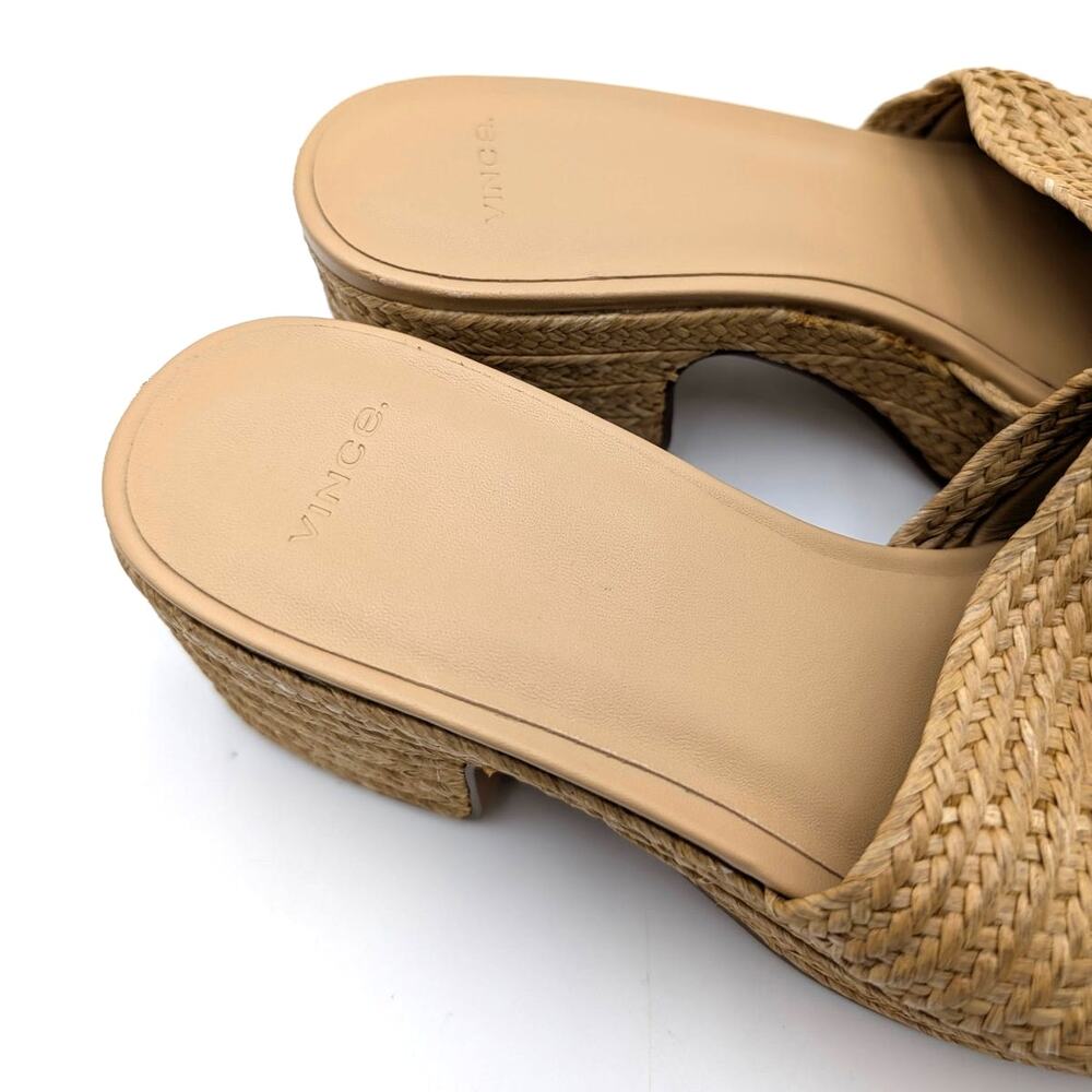 Vince Margo Platform Heel Sandals Women's Toasted Wheat Size US6.5M EU36.5 - Picture 11 of 11